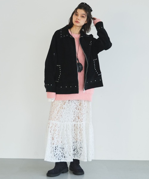 ジャケット・アウター archive studs knit suede panel jacket MIRROR STOKE コート アウター 「ZOZO限定」SUEDE STUDS JACKET