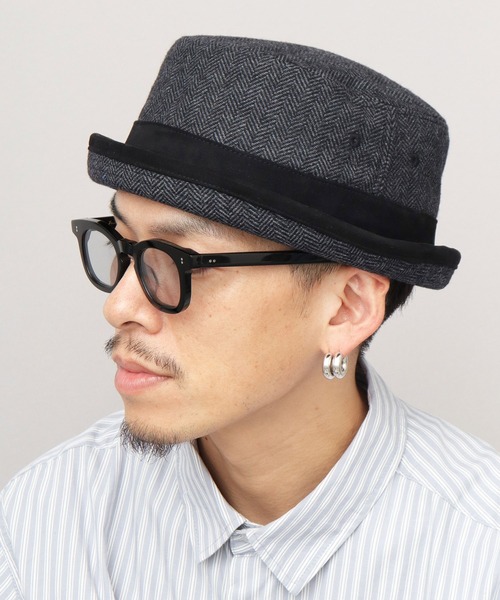 Ruben 帽子 ハット ヘリンボーンツイード ポークパイハット メンズ Ruben 帽子 ハット ヘリンボーンツイード ポークパイハット メンズ