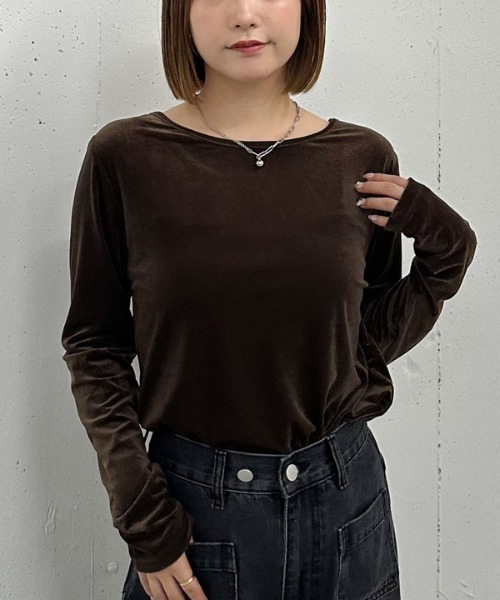 effelfelf archivesトップス archives（アルシーヴ） tシャツ 「ラフに艶っぽ」シアーベロア