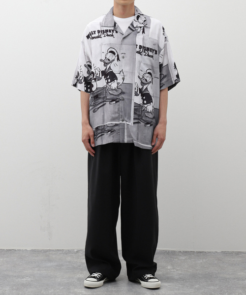 「PORTER CLASSIC」 半袖シャツ「Disneyコラボ」 MEDIUM レッド メンズ_画像2
