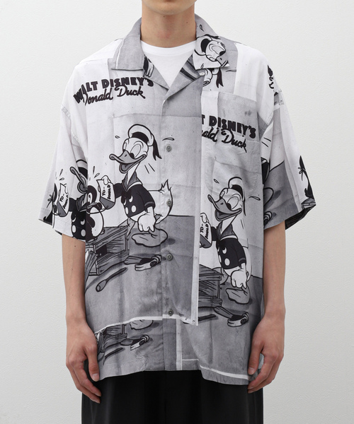 「PORTER CLASSIC」 半袖シャツ「Disneyコラボ」 MEDIUM レッド メンズ_画像3