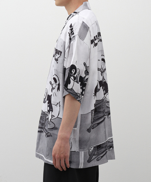 「PORTER CLASSIC」 半袖シャツ「Disneyコラボ」 MEDIUM レッド メンズ_画像4