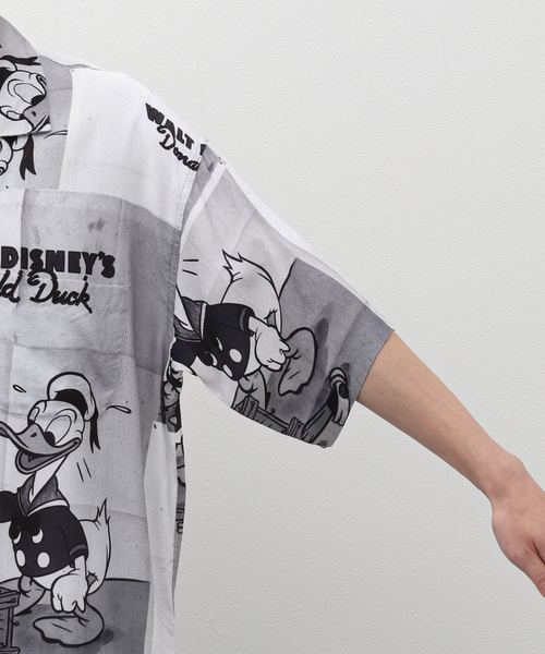 「PORTER CLASSIC」 半袖シャツ「Disneyコラボ」 MEDIUM レッド メンズ_画像8