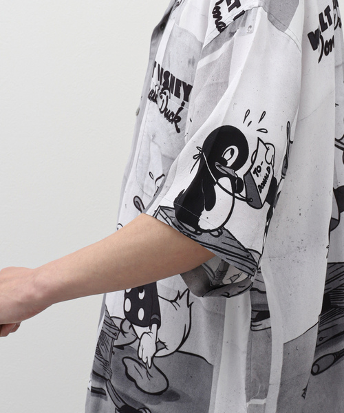 「PORTER CLASSIC」 半袖シャツ「Disneyコラボ」 MEDIUM レッド メンズ_画像9