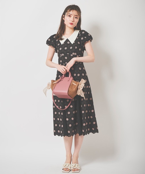 「31 Sons de mode」 半袖ワンピース 36 ベージュ レディース_画像3