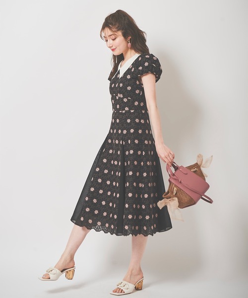 「31 Sons de mode」 半袖ワンピース 36 ベージュ レディース_画像4