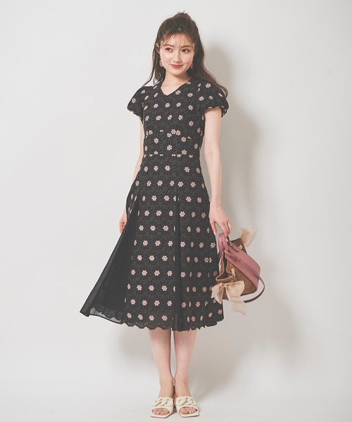 「31 Sons de mode」 半袖ワンピース 36 ベージュ レディース_画像7
