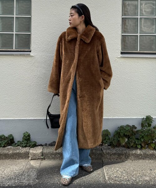 WILLOW コート アウター 「willow」ベアボアロングコート レディース