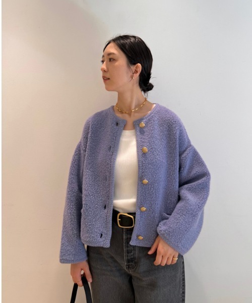 「Mila Owen」 ノーカラージャケット 0 ベージュ レディース_画像5