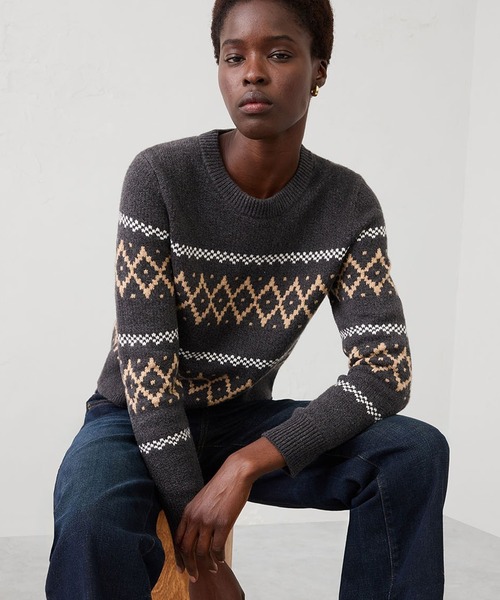 BANANA REPUBLIC ブラック イタリアンヤーン ゴールドビーズニット BANANA REPUBLIC（バナナリパブリック） ニット セーター BANANA