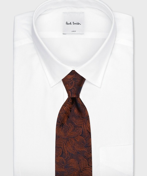 Paul Smith 長袖シャツ ネクタイセット Paul Smith（ポール・スミス） ネクタイ ジャカードフラワー タイ