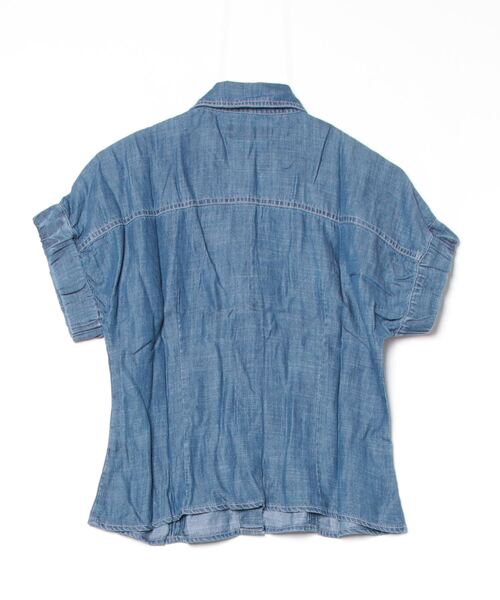 「BANANA REPUBLIC FACTORY STORE」 半袖シャツ X-SMALL インディゴブルー レディース_画像2