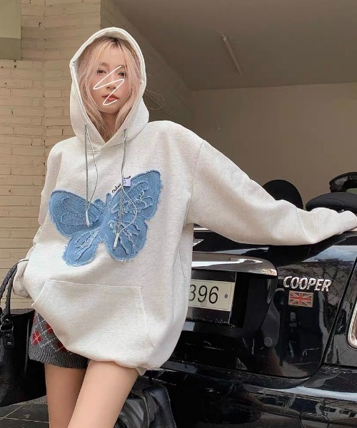 「DIAVEL」 プルオーバーパーカー M ブラック レディース_画像6