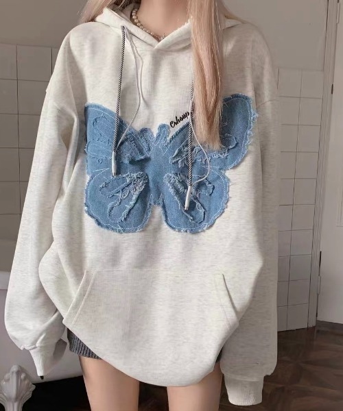 「DIAVEL」 プルオーバーパーカー M ブラック レディース_画像9