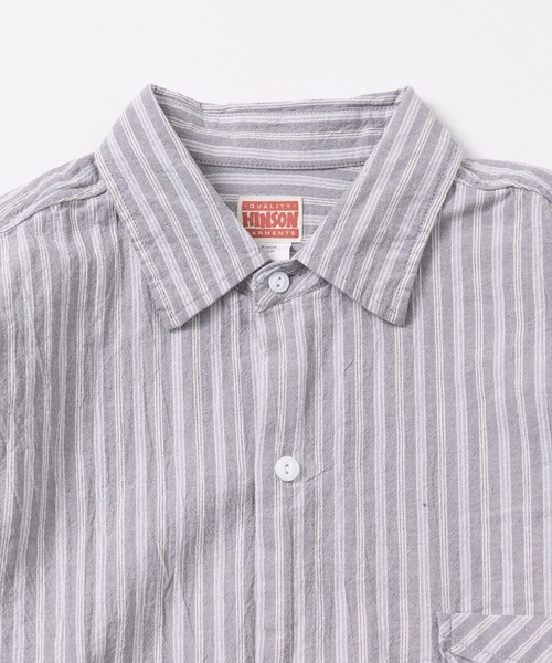 「HINSON」 長袖シャツ LARGE サックスブルー メンズ_画像4