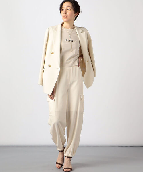 「NOLLEY'S」 カーゴパンツ 38 ホワイト レディース_画像2