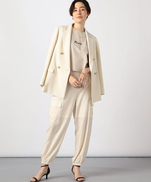 「NOLLEY'S」 カーゴパンツ 38 ホワイト レディース_画像3