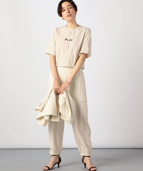 「NOLLEY'S」 カーゴパンツ 38 ホワイト レディース_画像4