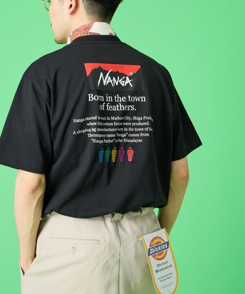 NANGA（ナンガ） tシャツ 別注 ヒストリーロゴ バックプリントTシャツ
