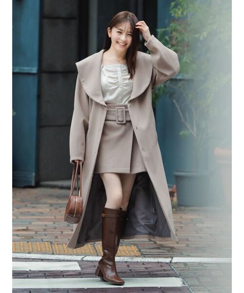 【美品】BEIGE,／　ビックカラーコクーンコート dazzlin（ダズリン） コート アウター ビッグカラーコクーンコート