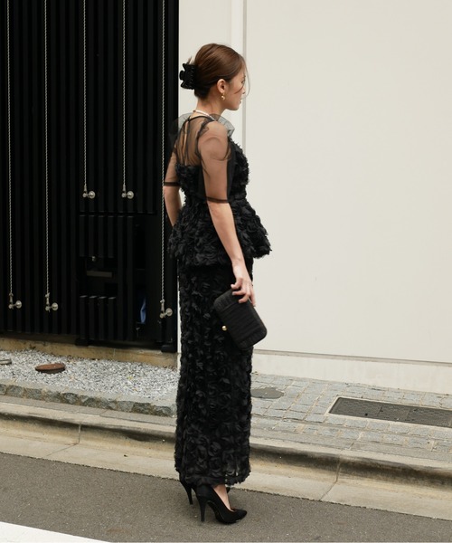 My shawty（マイシャウティー） ドレス rose peplum set dress