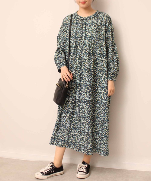 「MB mint breeze」 長袖ワンピース 3L ネイビー レディース_画像9