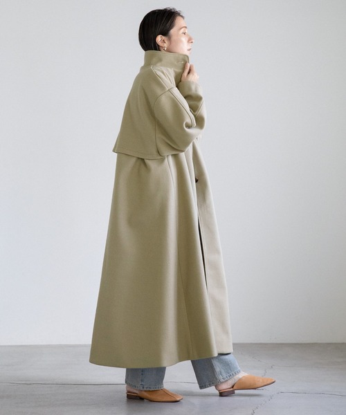 「select MOCA」 ステンカラーコート MEDIUM ダークネイビー レディース_画像4