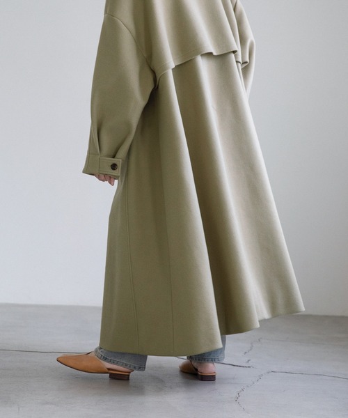 「select MOCA」 ステンカラーコート MEDIUM ダークネイビー レディース_画像8