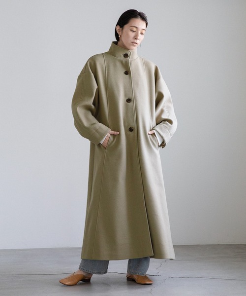 「select MOCA」 ステンカラーコート MEDIUM ダークネイビー レディース_画像9