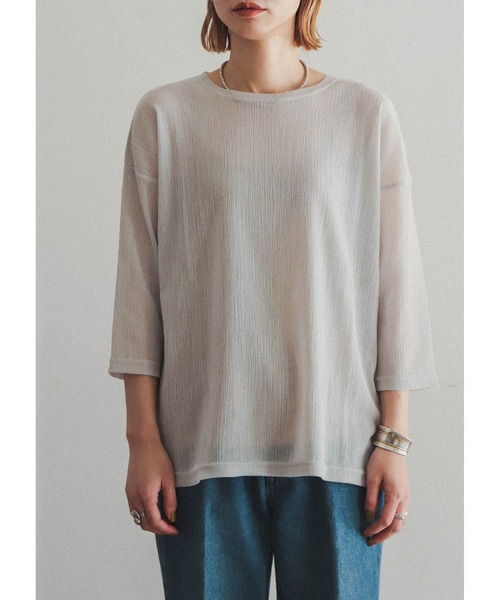 「FIL DE FER」 7分袖カットソー FREE ネイビー レディース_画像6