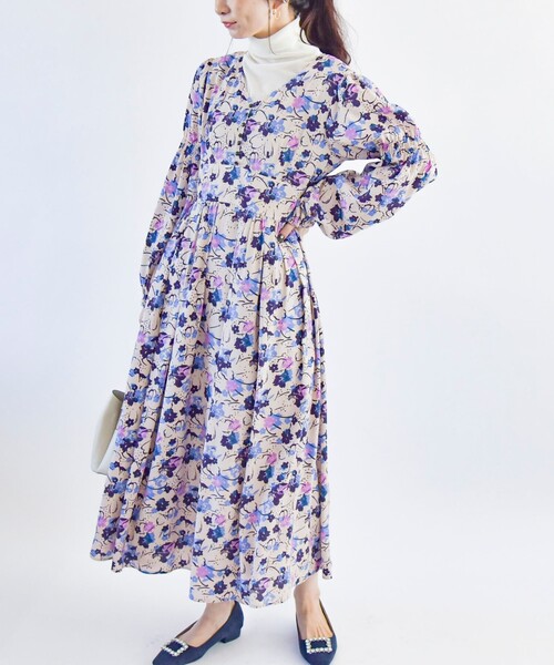 「quaranciel」 長袖ワンピース ONE SIZE ピンク レディース_画像3