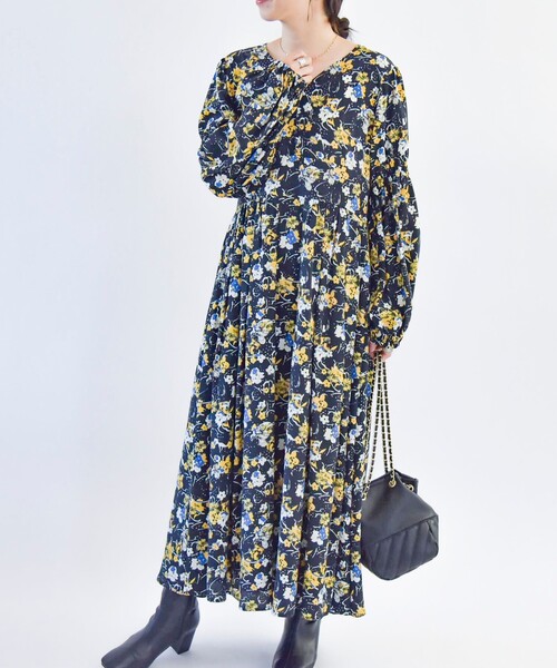 「quaranciel」 長袖ワンピース ONE SIZE ピンク レディース_画像9