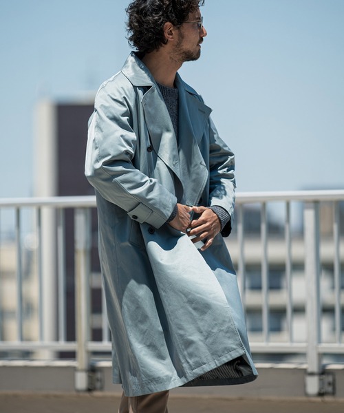 「CAMBIO」 トレンチコート L グリーン系その他 メンズ_画像6