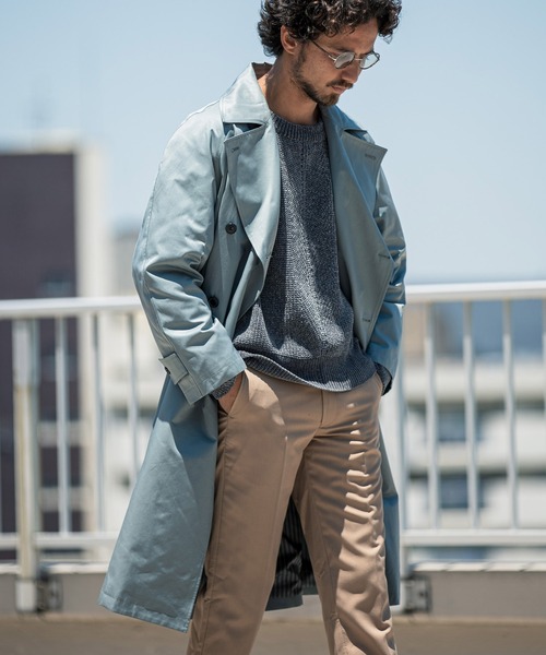 「CAMBIO」 トレンチコート L グリーン系その他 メンズ_画像7