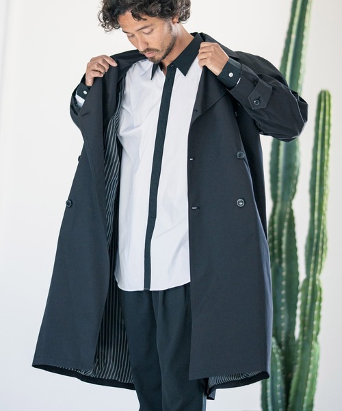 「CAMBIO」 トレンチコート L グリーン系その他 メンズ_画像8