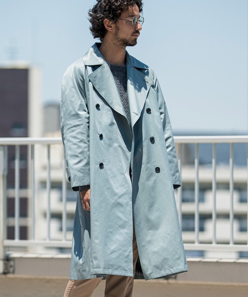 「CAMBIO」 トレンチコート L グリーン系その他 メンズ_画像9