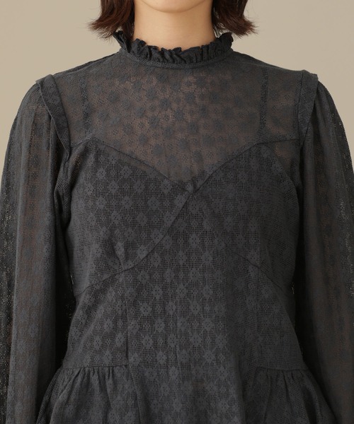 「CASA FLINE」 長袖ブラウス FREE チャコール レディース_画像7