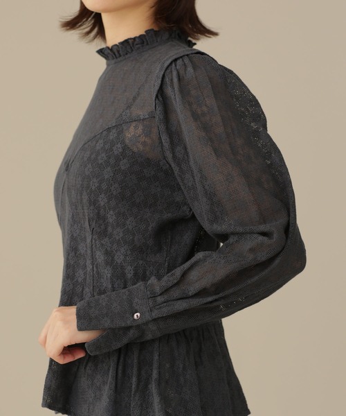 「CASA FLINE」 長袖ブラウス FREE チャコール レディース_画像8