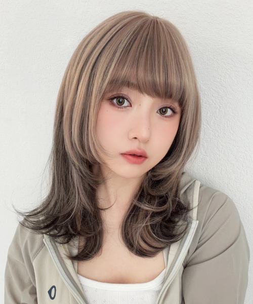 ウィッグ エクステ 「 キャンディモアレイヤー 」 ロング ミディアム
