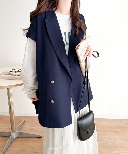 「classicalelf」 ベスト X-LARGE グレイッシュベージュ レディース_画像3