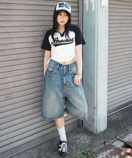 WEGO（ウィゴー） ワイドパンツ ハーフパンツ ジーンズ 短パン WEGO