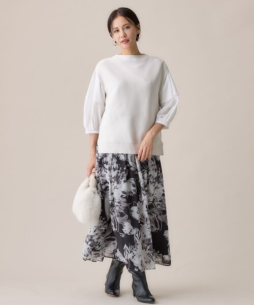 「自由区」 長袖カットソー 44 グレー レディース_画像4