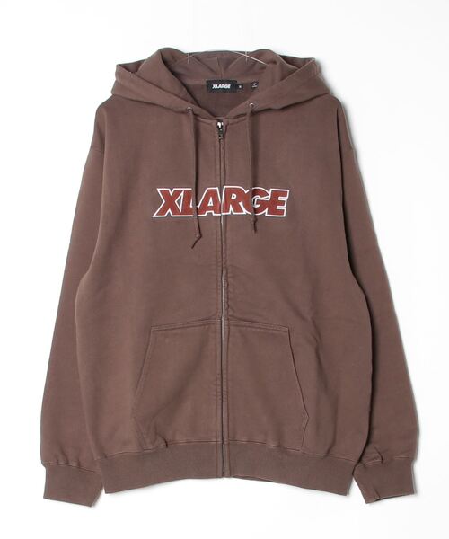 XLARGE ブラウン ジップアップパーカー XL XLARGE（エクストラ ラージ） ジップアップパーカー S ブラウン メンズ