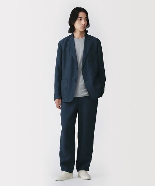 無印良品（MUJI） ワイドパンツ パンツ 紳士 リネン洗いざらし