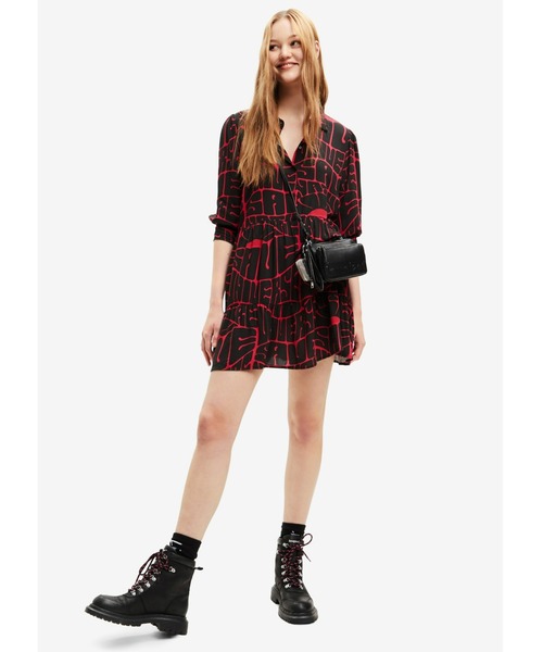 「Desigual」 シャツワンピース M レッド レディース_画像5