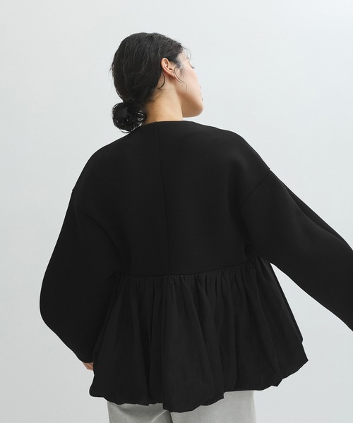 アダムエロペ 美品　ダンボール素材 ワイドスリーブ ブルゾン 短丈 黒 Amazon | [アダムエロペ] WEB限定 ダンボールコクーンブルゾン