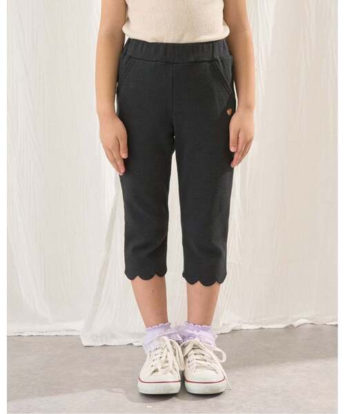 パンツ 「大人気カラー再入荷」「ともパン」裾スカラップ7分丈カプリ