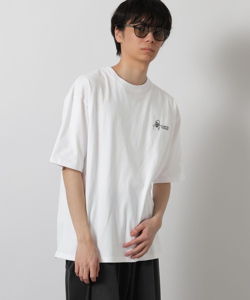 【オフホワイト】バックビッグロゴ半袖Tシャツ☆コットン☆グレー☆L☆メンズ☆人気 LAKOLE（ラコレ） tシャツ BACKヒゲオジTEE / 647926 メンズ