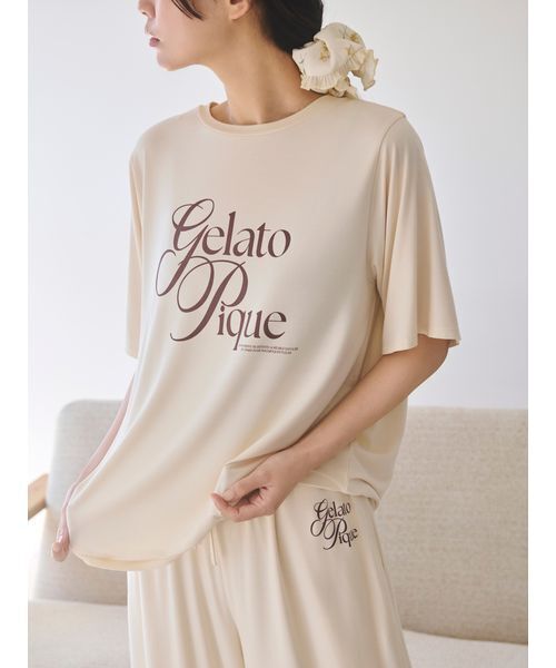【新品未使用】GELATO PIQUE ルームウェア LとMサイズ クリーム色 gelato pique（ジェラートピケ） パジャマ ルームウェア 「母の日