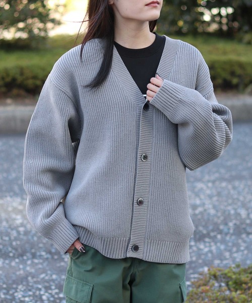 「SITRY」 ニットカーディガン L ブルー メンズ_画像3
